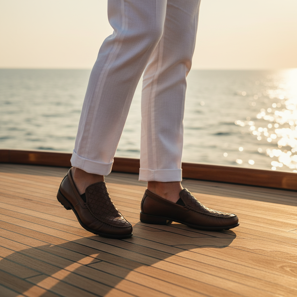  Men's Handwoven Calfskin Loafer-ENJOYHOMETECH