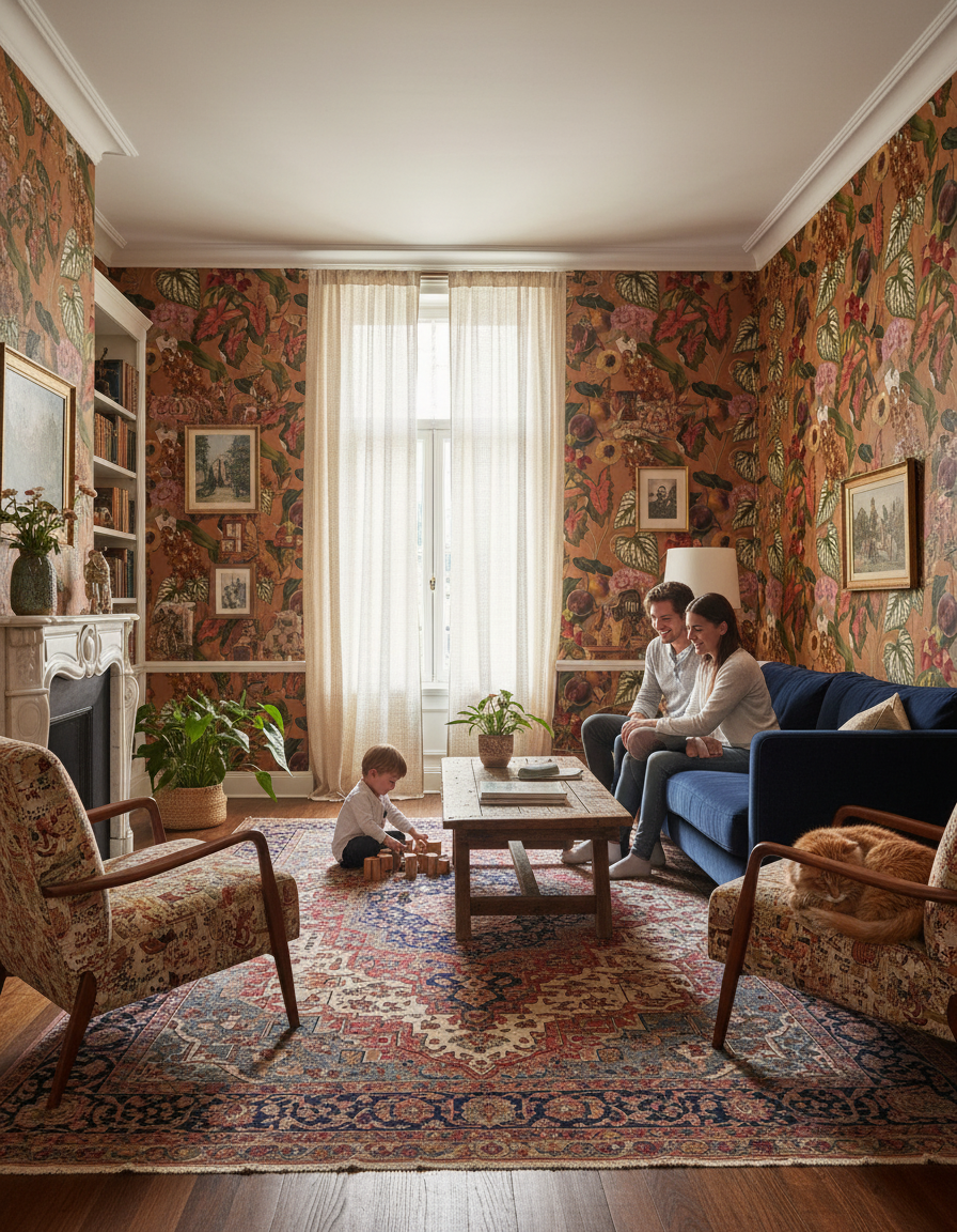 Cali Tropicale Wallpaper, burnt orange