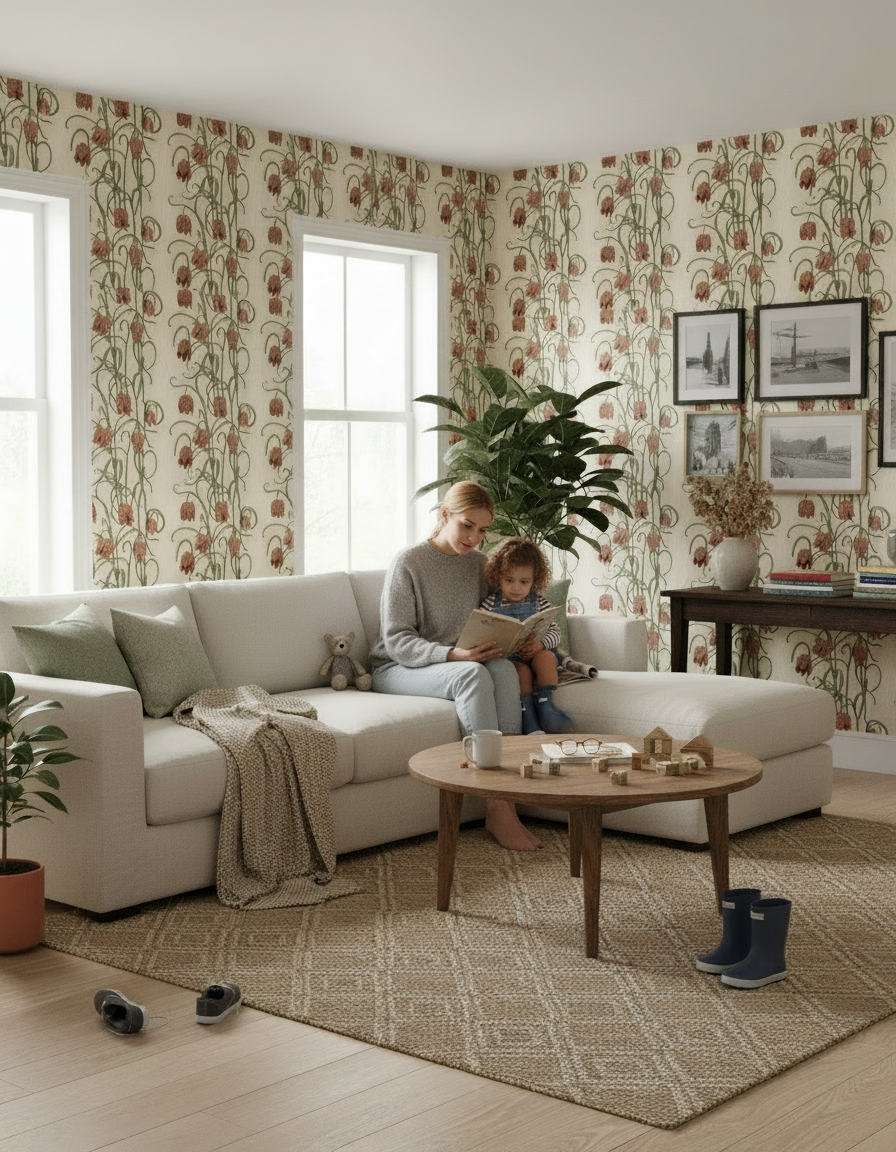 SAMPLE SALE! Campanas Wallpaper, neutral and burnt orange, LUXE traditional, three 19in x 8ft rolls