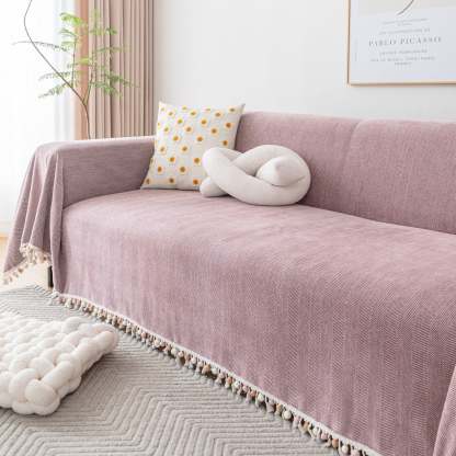 Pet Friendly Herringbone Tassel Luxe Sofa/Couch Cover - Limited Time Offer