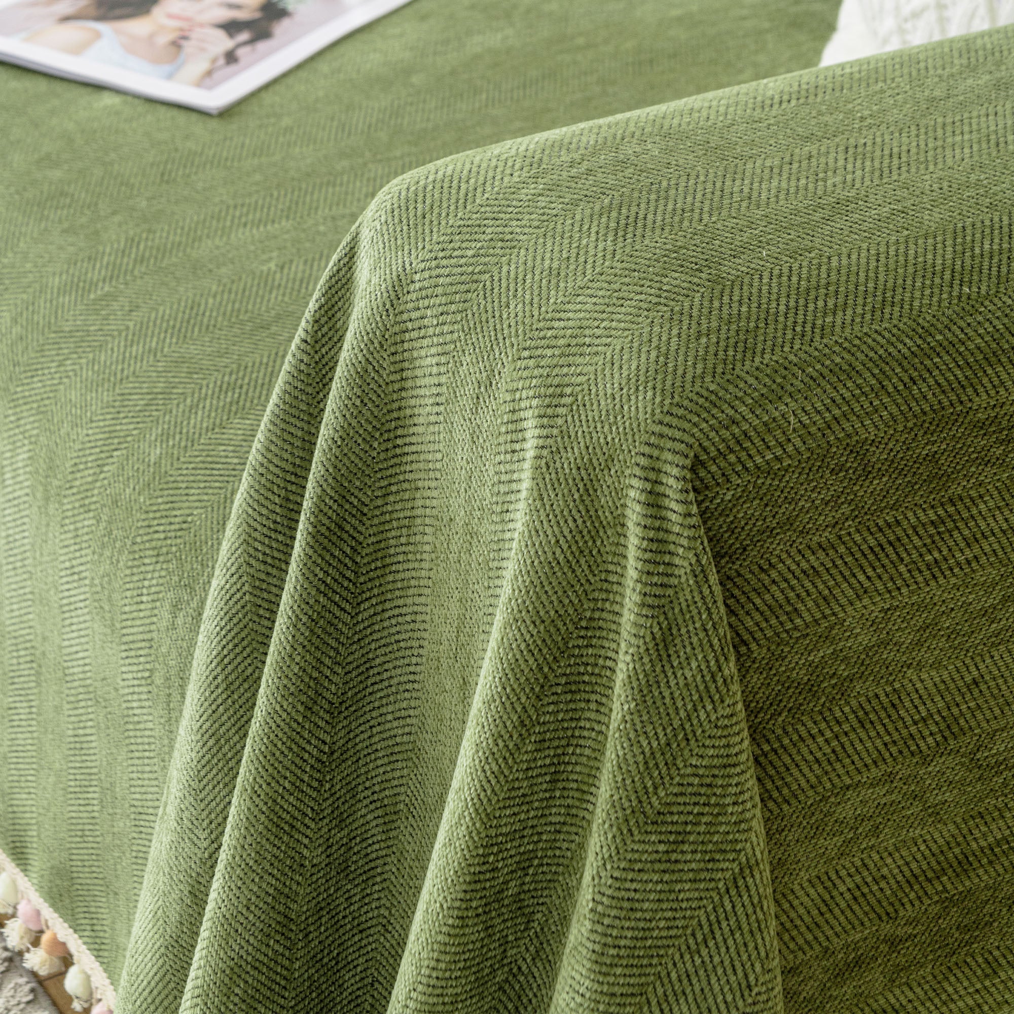 Pet Friendly Herringbone Tassel Luxe Sofa/Couch Cover - Limited Time Offer