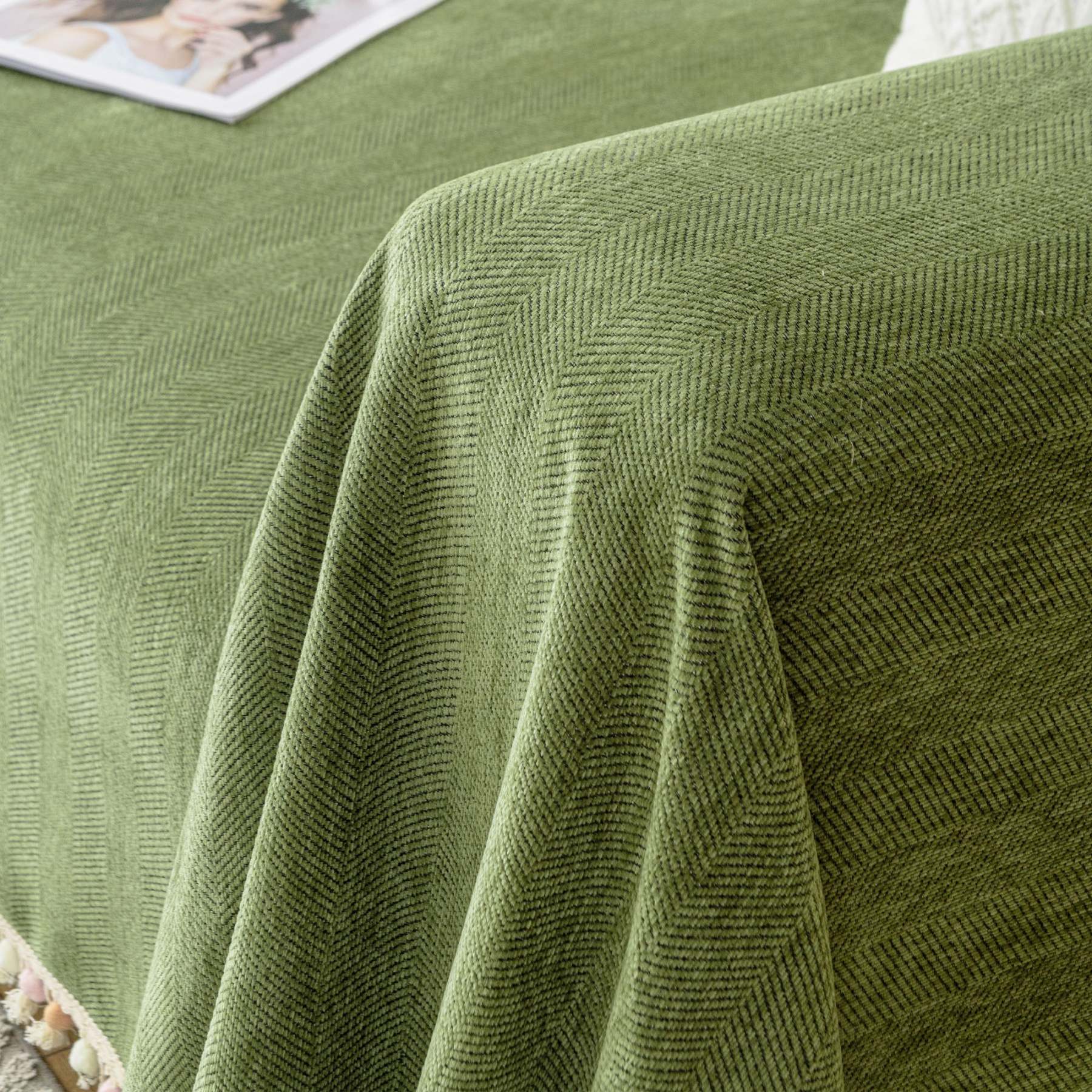 Pet Friendly Herringbone Tassel Luxe Sofa/Couch Cover - Limited Time Offer