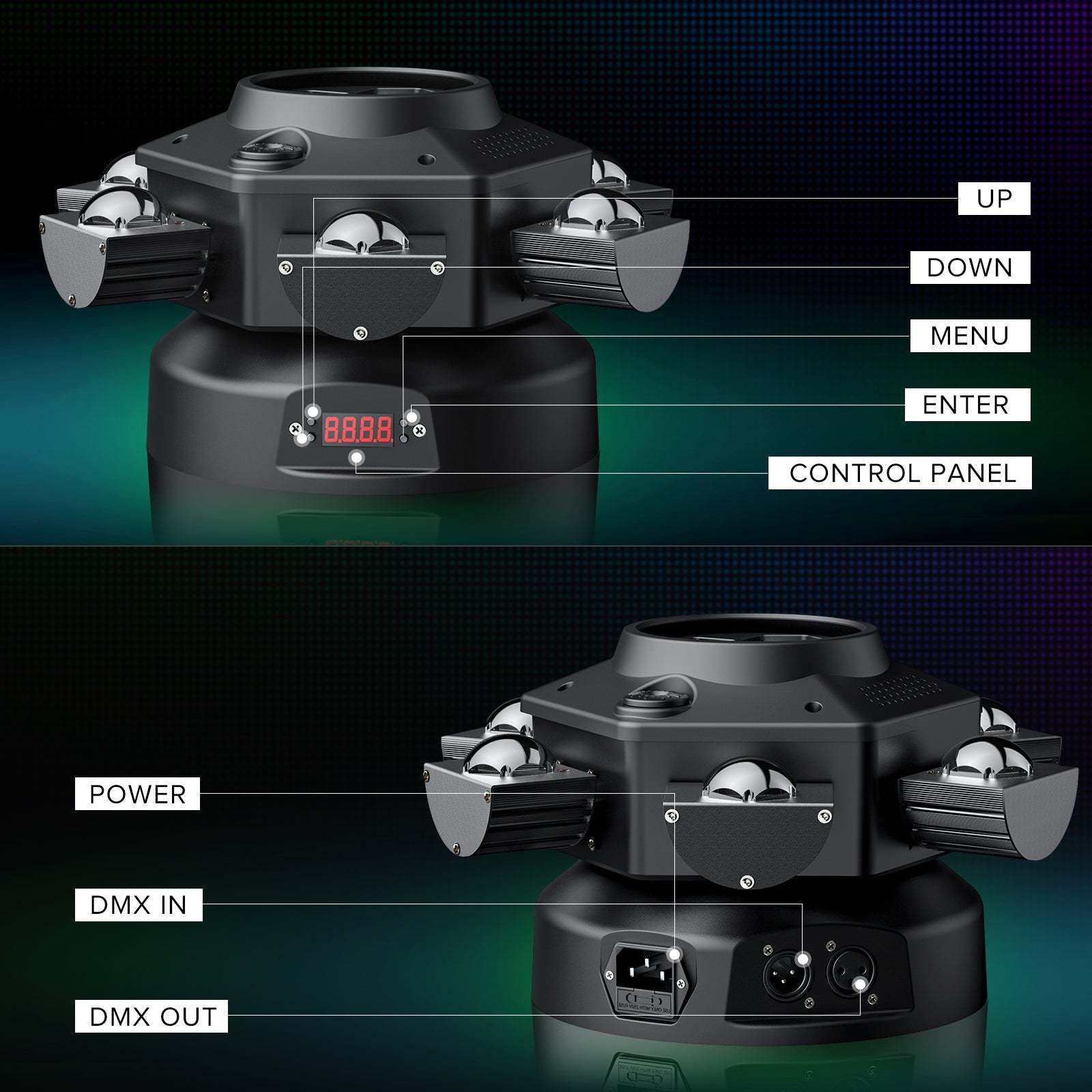 150W six-arm bee eye stage light-E3