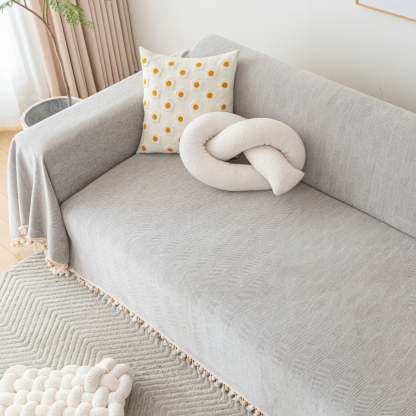 Pet Friendly Herringbone Tassel Luxe Sofa/Couch Cover - Limited Time Offer