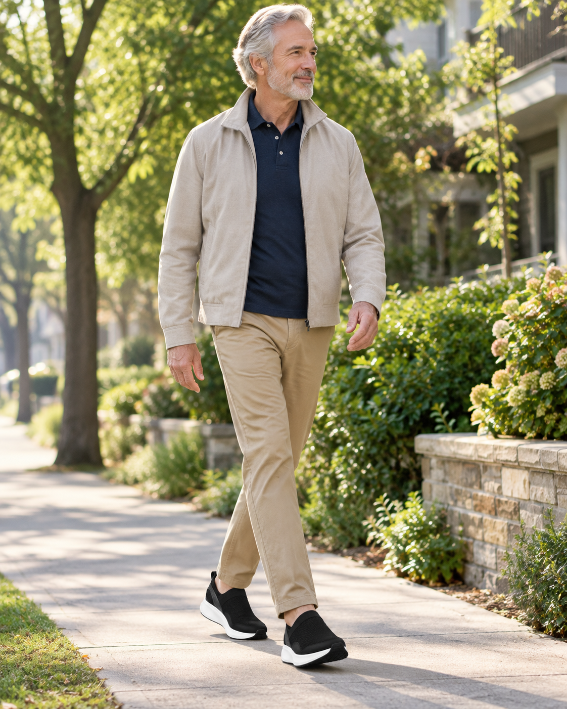 Morning walk wearing StepReady shoes