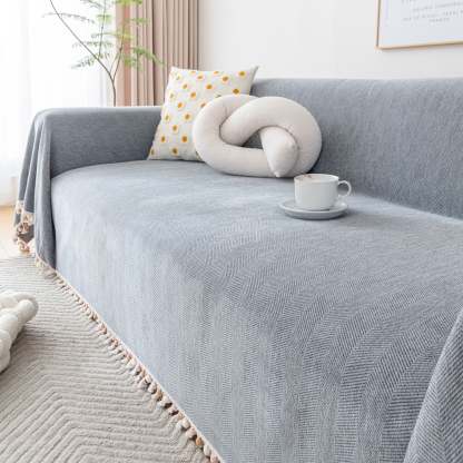 Pet Friendly Herringbone Tassel Luxe Sofa/Couch Cover - Limited Time Offer