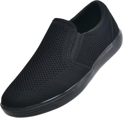 konhill Mens Slip On Loafers Sneakers - Casual Knit Walking Shoes for Men, Lightweight Breathable Memory Foam Boat Shoes, Comfortable Slip-On Driving Loafers for Work Travel Beach