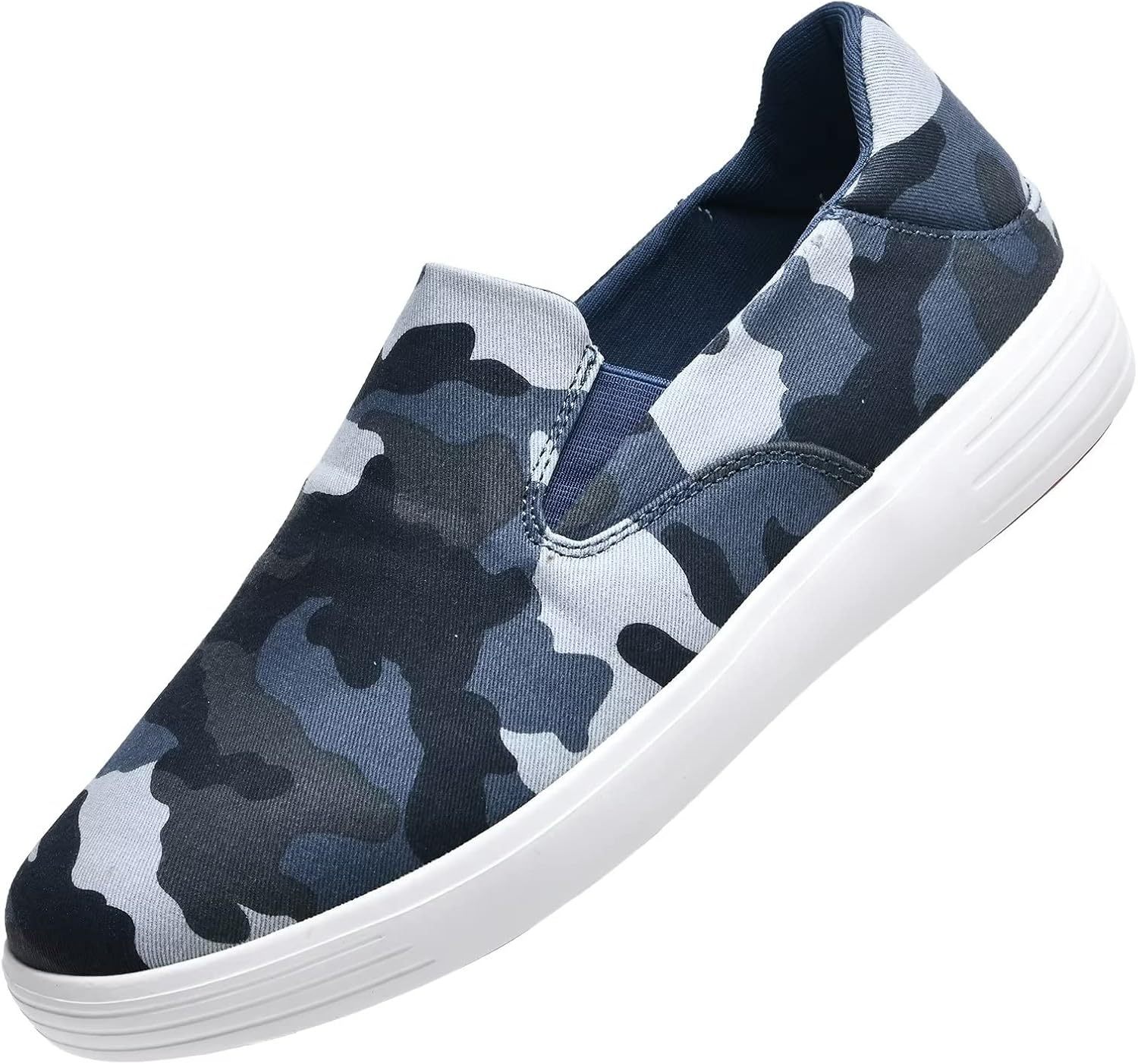 konhill Mens Slip On Loafers Sneakers - Casual Knit Walking Shoes for Men, Lightweight Breathable Memory Foam Boat Shoes, Comfortable Slip-On Driving Loafers for Work Travel Beach