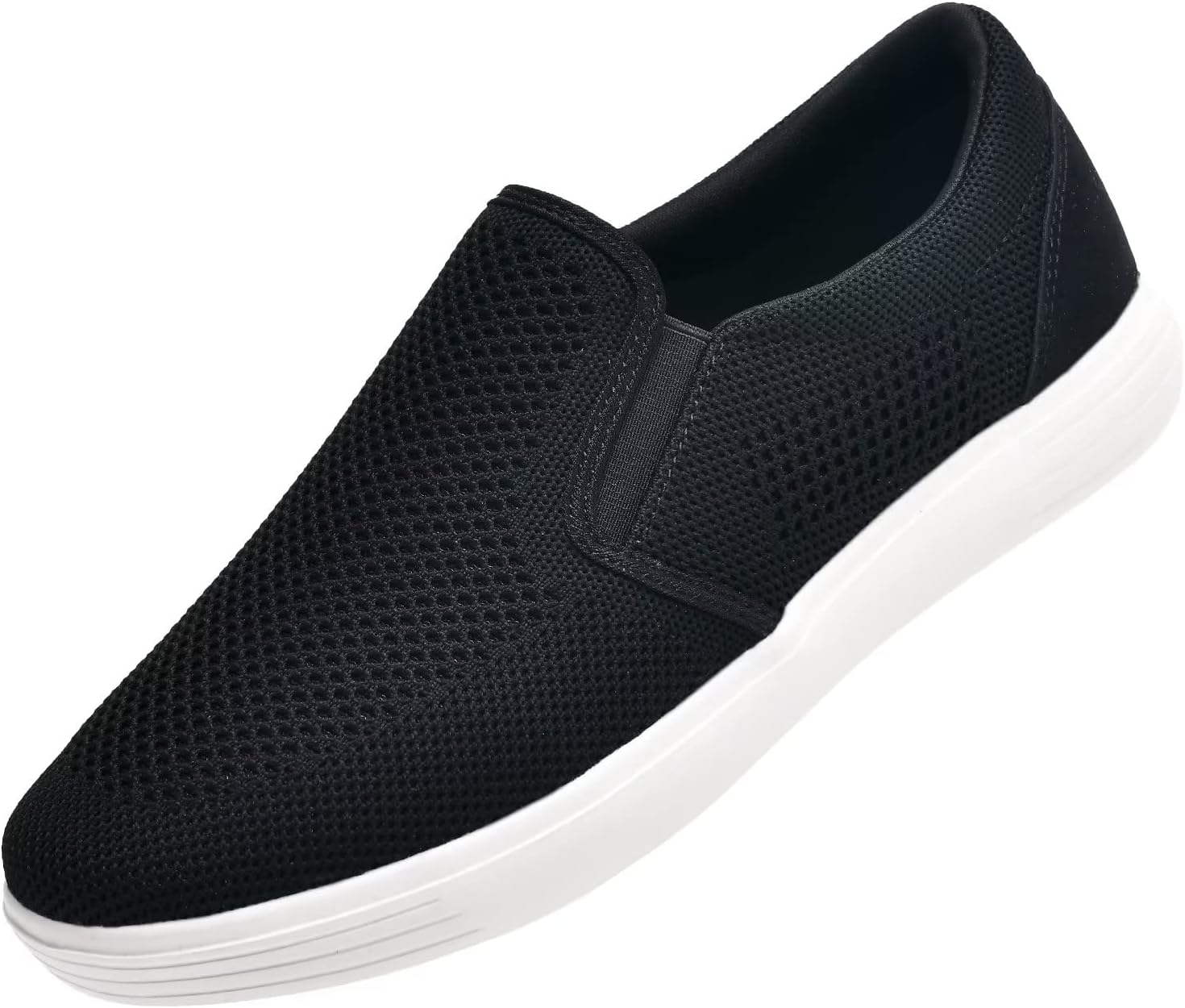 konhill Mens Slip On Loafers Sneakers - Casual Knit Walking Shoes for Men, Lightweight Breathable Memory Foam Boat Shoes, Comfortable Slip-On Driving Loafers for Work Travel Beach