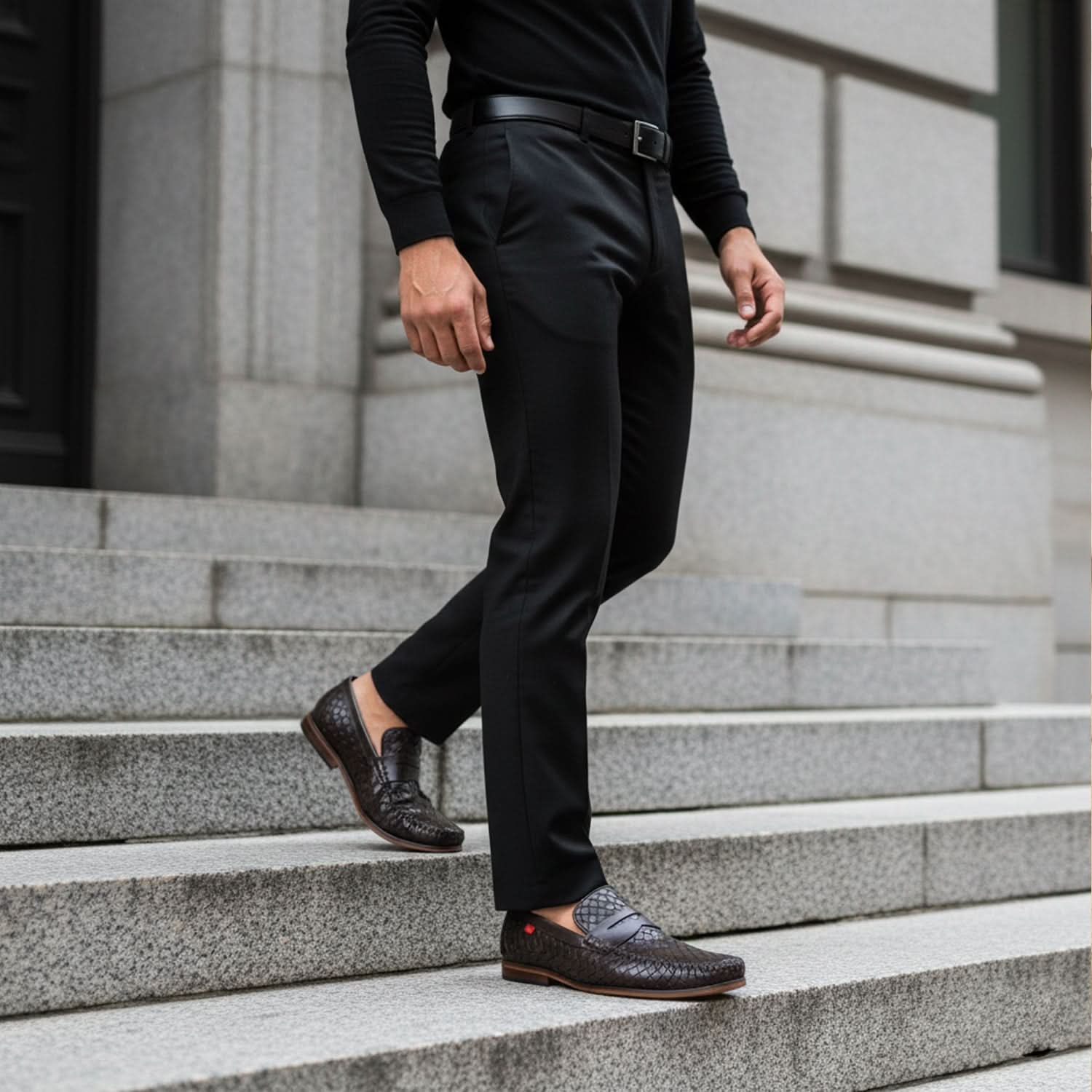  Men's Handwoven Calfskin Loafer-ENJOYHOMETECH