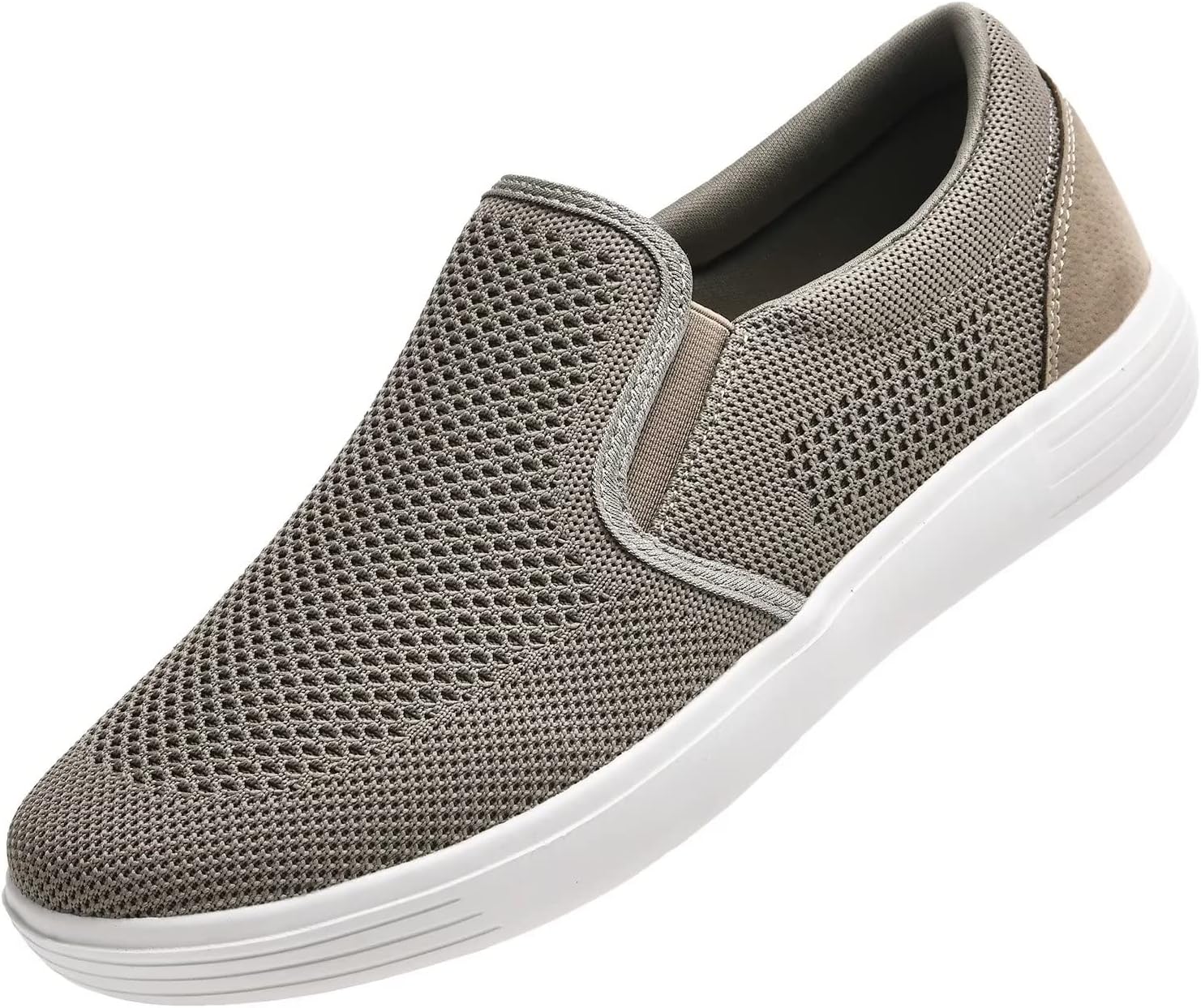 konhill Mens Slip On Loafers Sneakers - Casual Knit Walking Shoes for Men, Lightweight Breathable Memory Foam Boat Shoes, Comfortable Slip-On Driving Loafers for Work Travel Beach