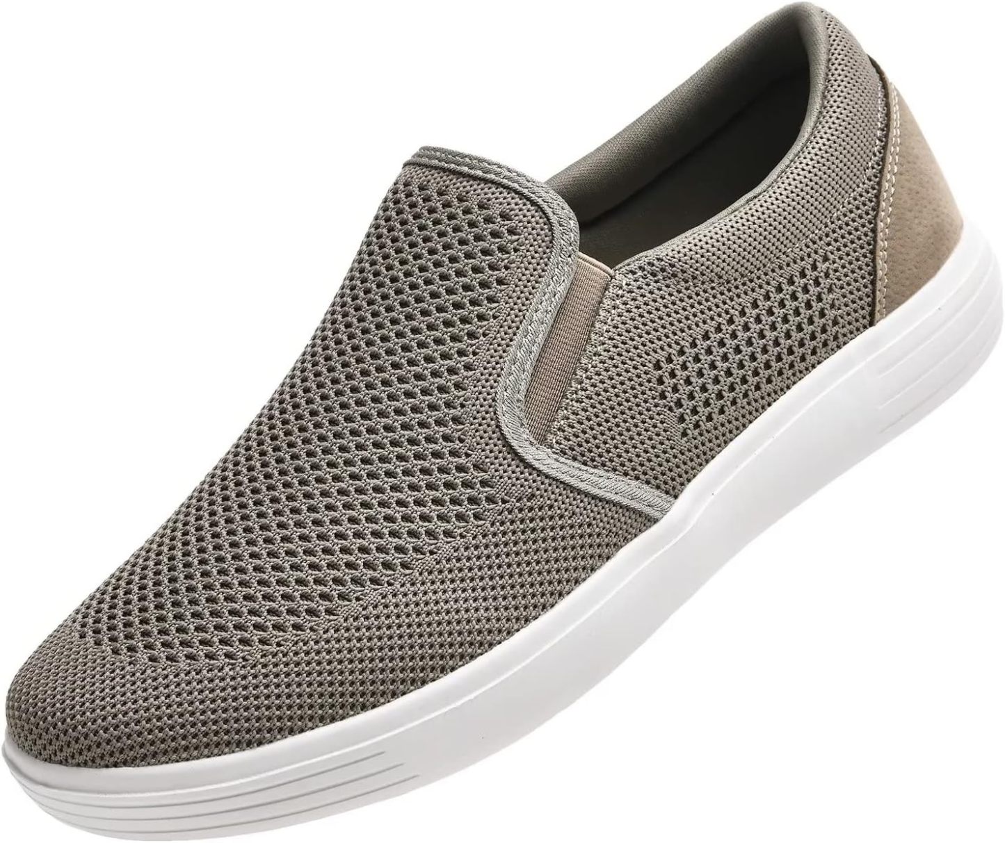 konhill Mens Slip On Loafers Sneakers - Casual Knit Walking Shoes for Men, Lightweight Breathable Memory Foam Boat Shoes, Comfortable Slip-On Driving Loafers for Work Travel Beach