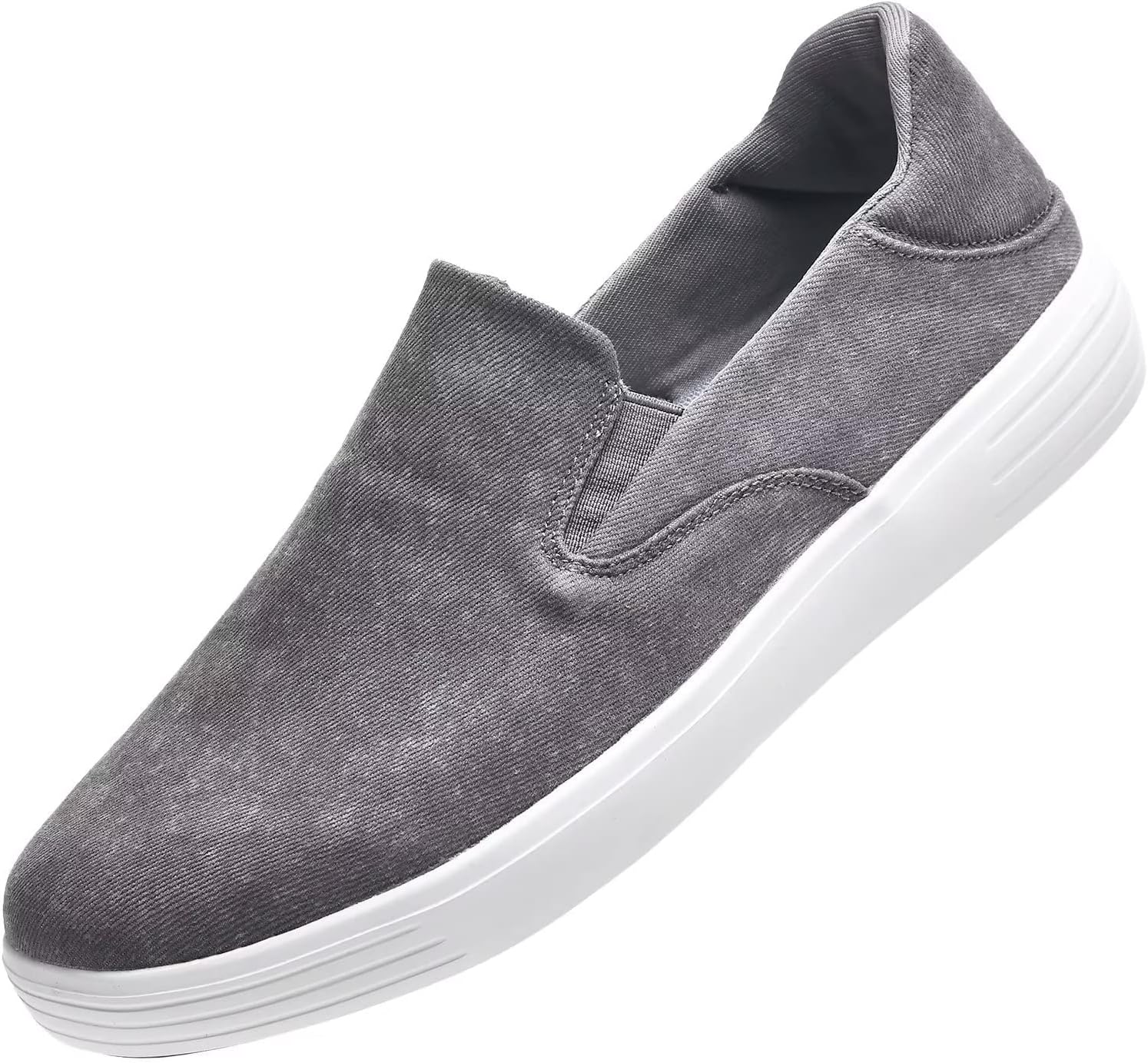 konhill Mens Slip On Loafers Sneakers - Casual Knit Walking Shoes for Men, Lightweight Breathable Memory Foam Boat Shoes, Comfortable Slip-On Driving Loafers for Work Travel Beach