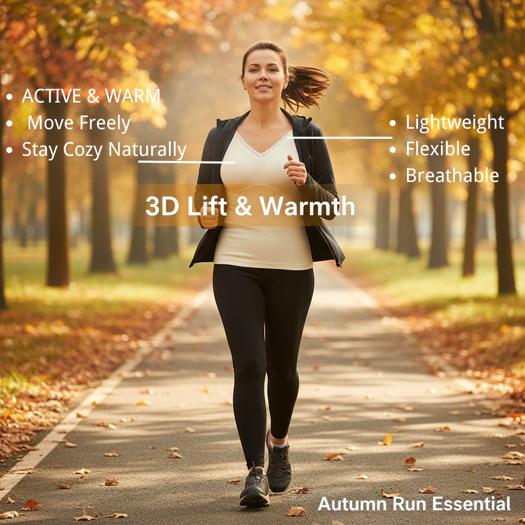 Far Infrared Self-Heating Thermal Vest | Cashmere & Silk Blend | 3D Seamless Built-in Padded Bra | Women's Warming Base Layer