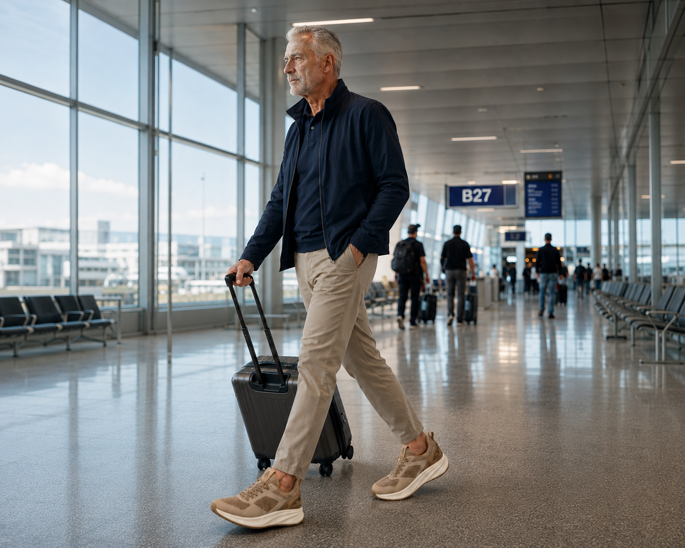 Airport travel scene