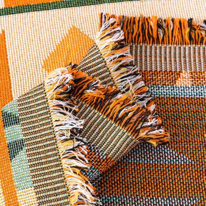 Tribal Sunset Pattern Geometric Chenille Couch Cover Soft Breathable Stylish Sofa Protection for an Easy-to-Clean Home Upgrade