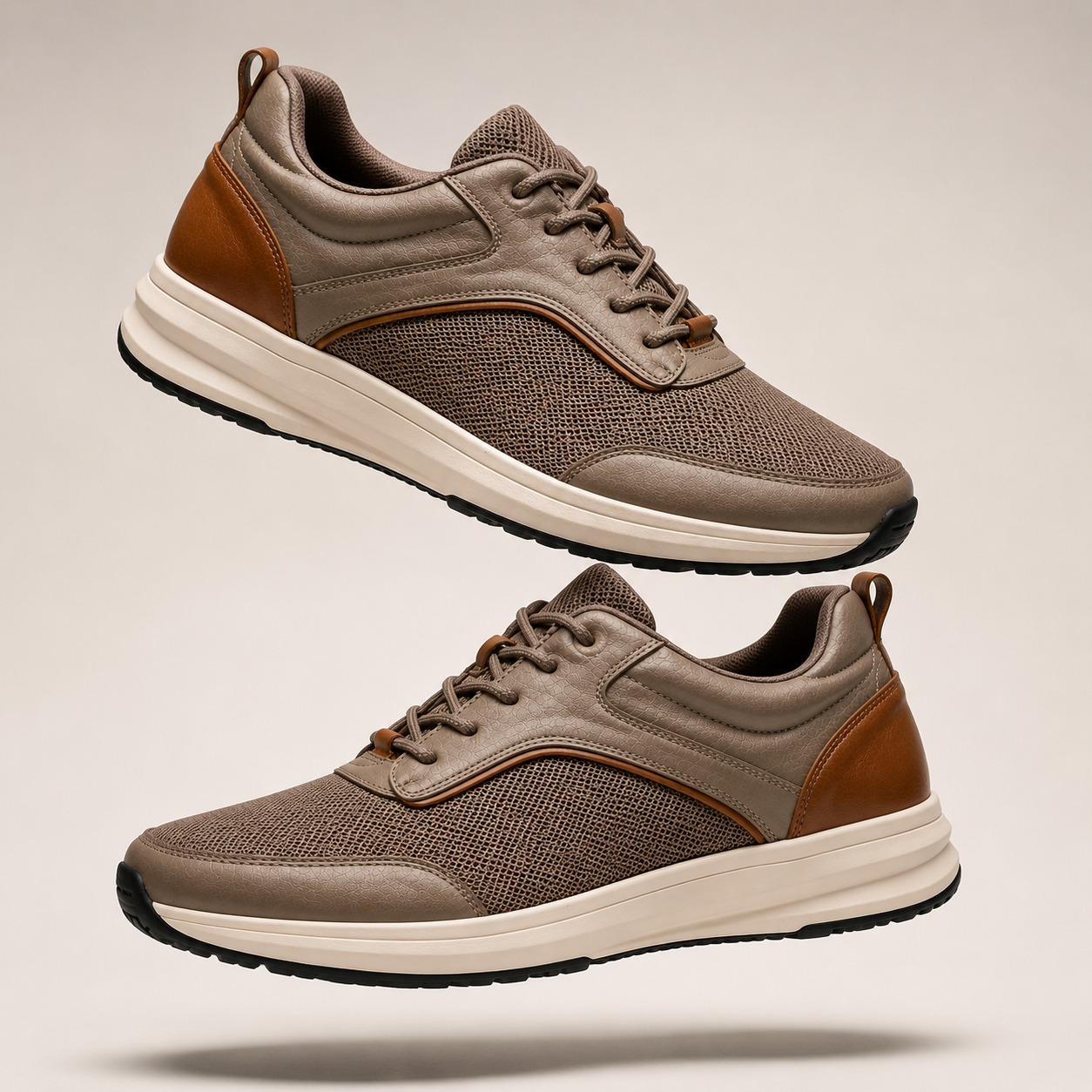 StepReady™ Leather-Trim Walker — Hands-Free Comfort Walking Shoes