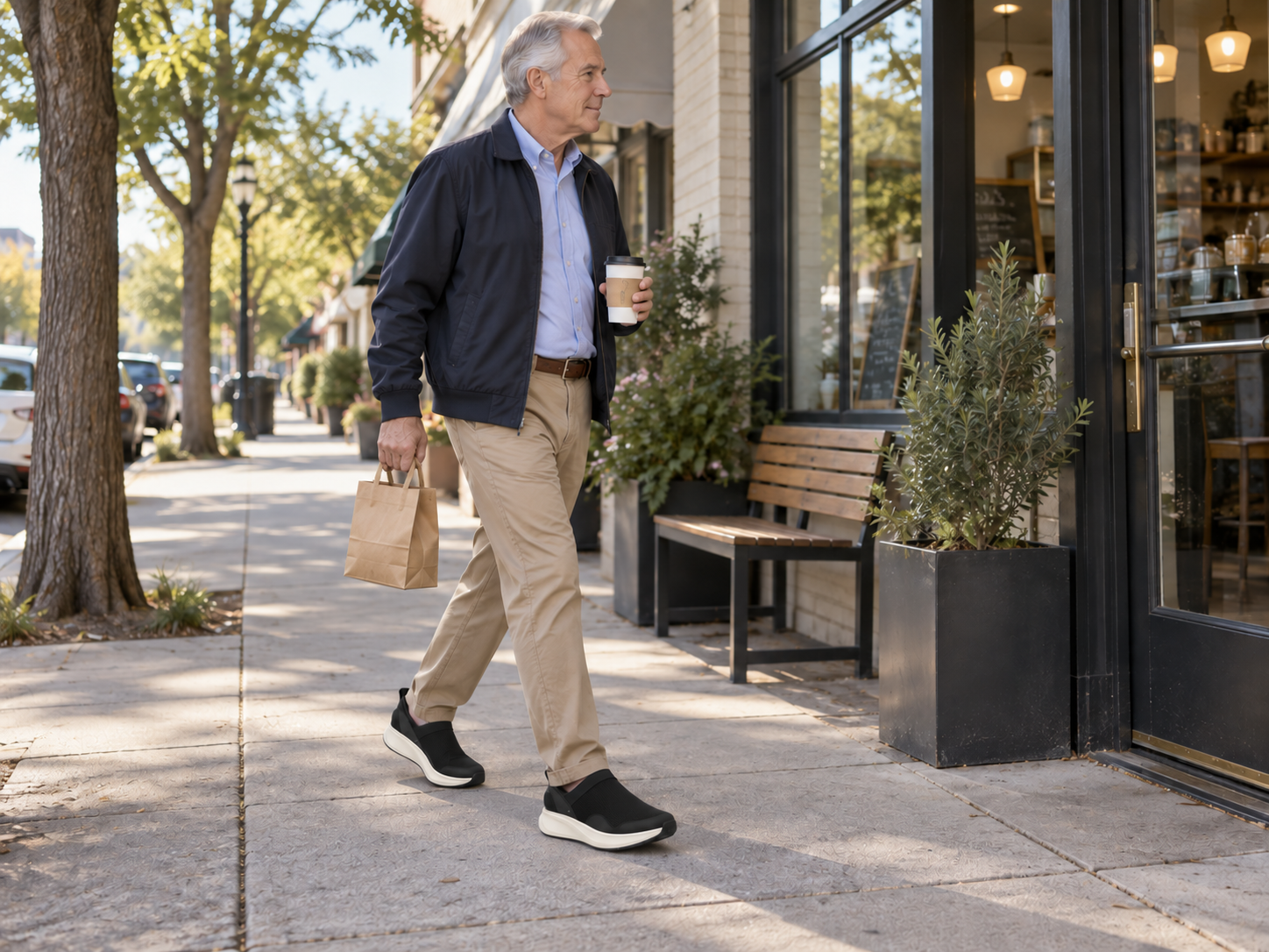 Man wearing StepReady shoes in everyday life