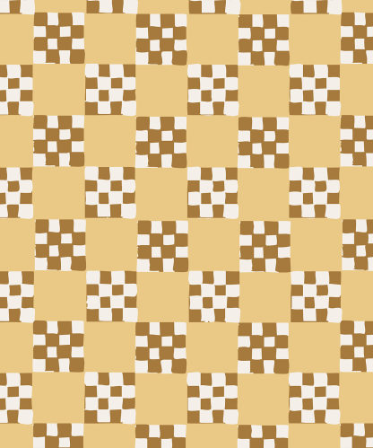 Checkered Quilt Wallpaper, butter yellow, brown and white