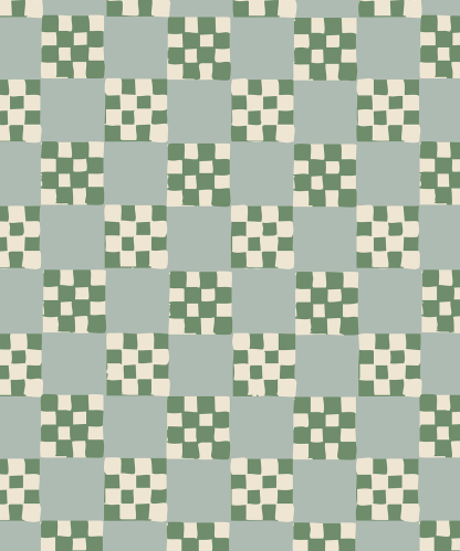 Checkered Quilt Wallpaper, mint, sage and white