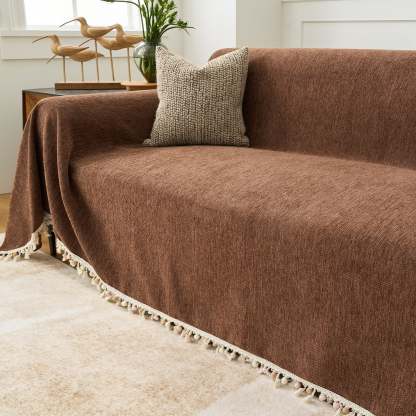 Pet Friendly Herringbone Tassel Luxe Sofa/Couch Cover - Limited Time Offer