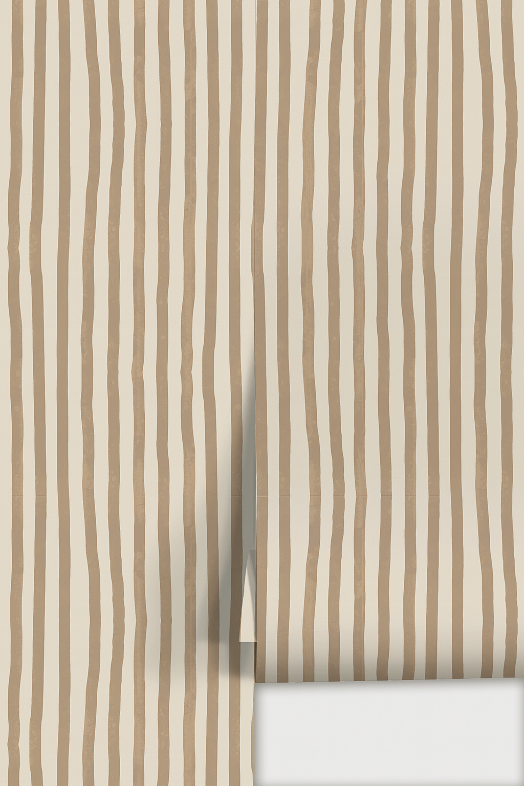 Dolce Stripe Wallpaper, off-white and tan