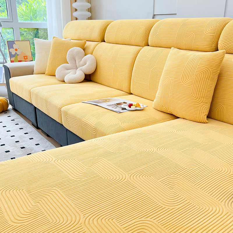Serene Maze Stretch Sofa Cover – Anti-Scratch, Full-Cover Pet Protecto