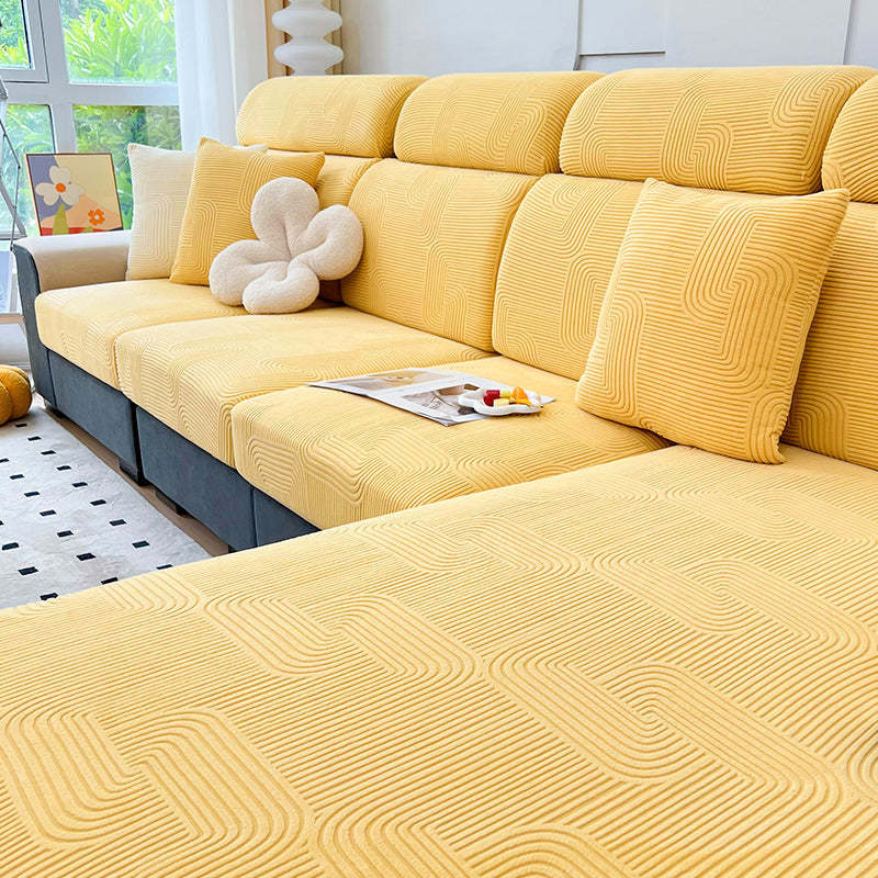 Serene Maze Stretch Sofa Cover – Anti-Scratch, Full-Cover Pet Protector