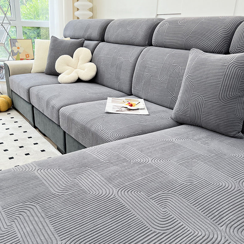 Serene Maze Stretch Sofa Cover – Anti-Scratch, Full-Cover Pet Protecto