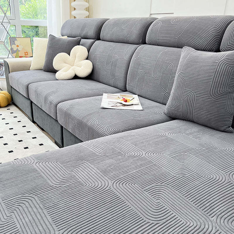 Serene Maze Stretch Sofa Cover – Anti-Scratch, Full-Cover Pet Protecto