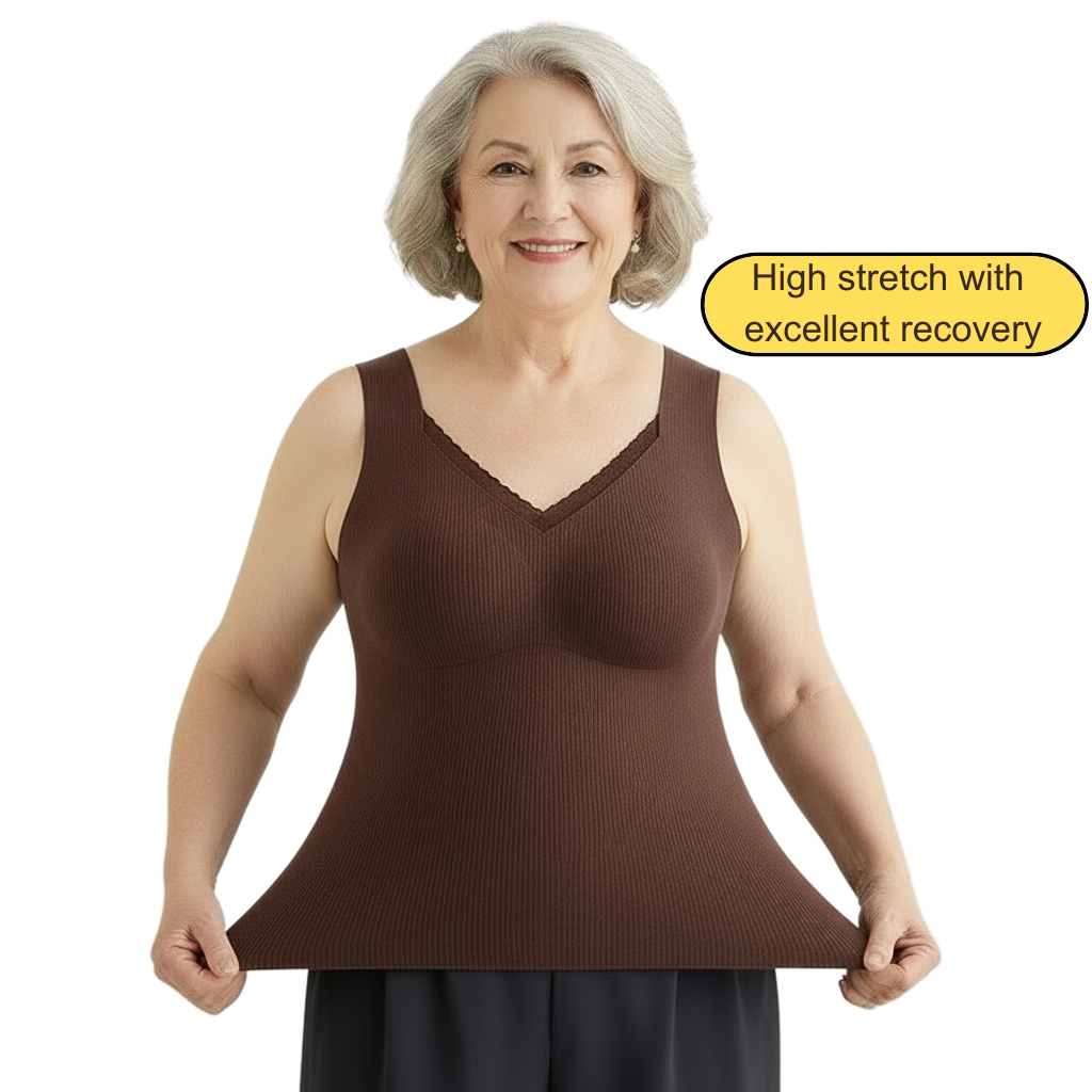 Far‑Infrared Self‑Heating Seamless Thermal Vest with Built‑In Bra