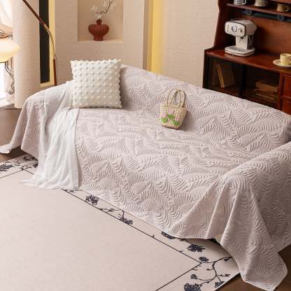 Leaf Imprint Bold Modern Multi-Color Pattern Soft Pet-Friendly Durable Sofa Cover – Minimalist Hassle-Free Throw Couch Protector