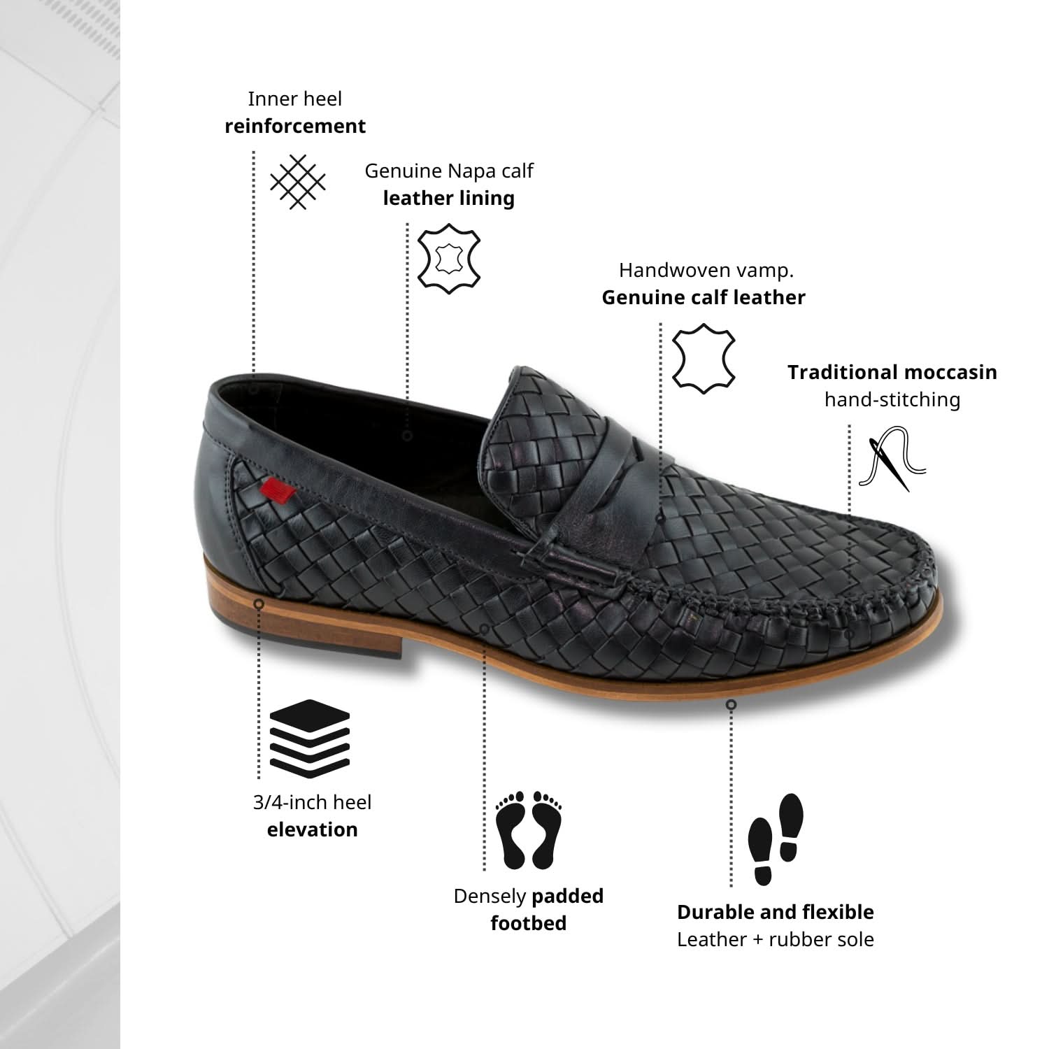  Men's Handwoven Calfskin Loafer-ENJOYHOMETECH