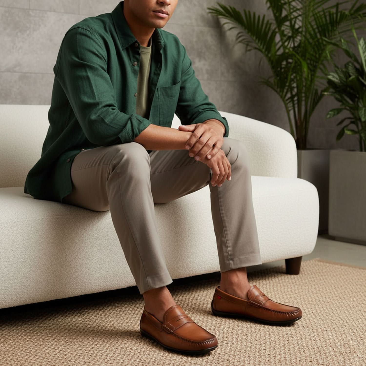 Hamilton Pl" Men's Classic Calf Leather Penny Loafers-ENJOYHOMETECH