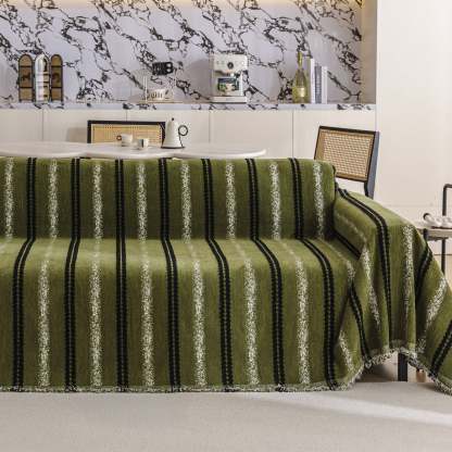 Textured Stripes Contemporary Soft Pet-Friendly Durable Sofa Cover – Machine Washable Minimalist Throw Couch Protection