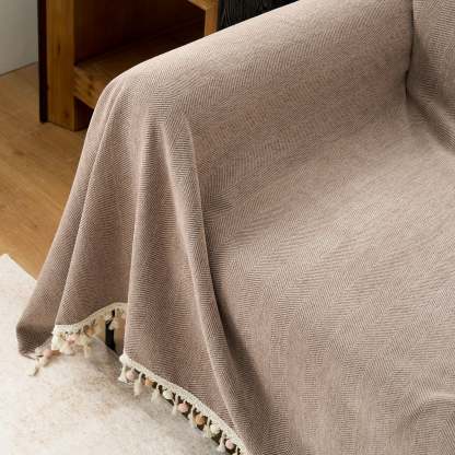 Pet Friendly Herringbone Tassel Luxe Sofa/Couch Cover - Limited Time Offer