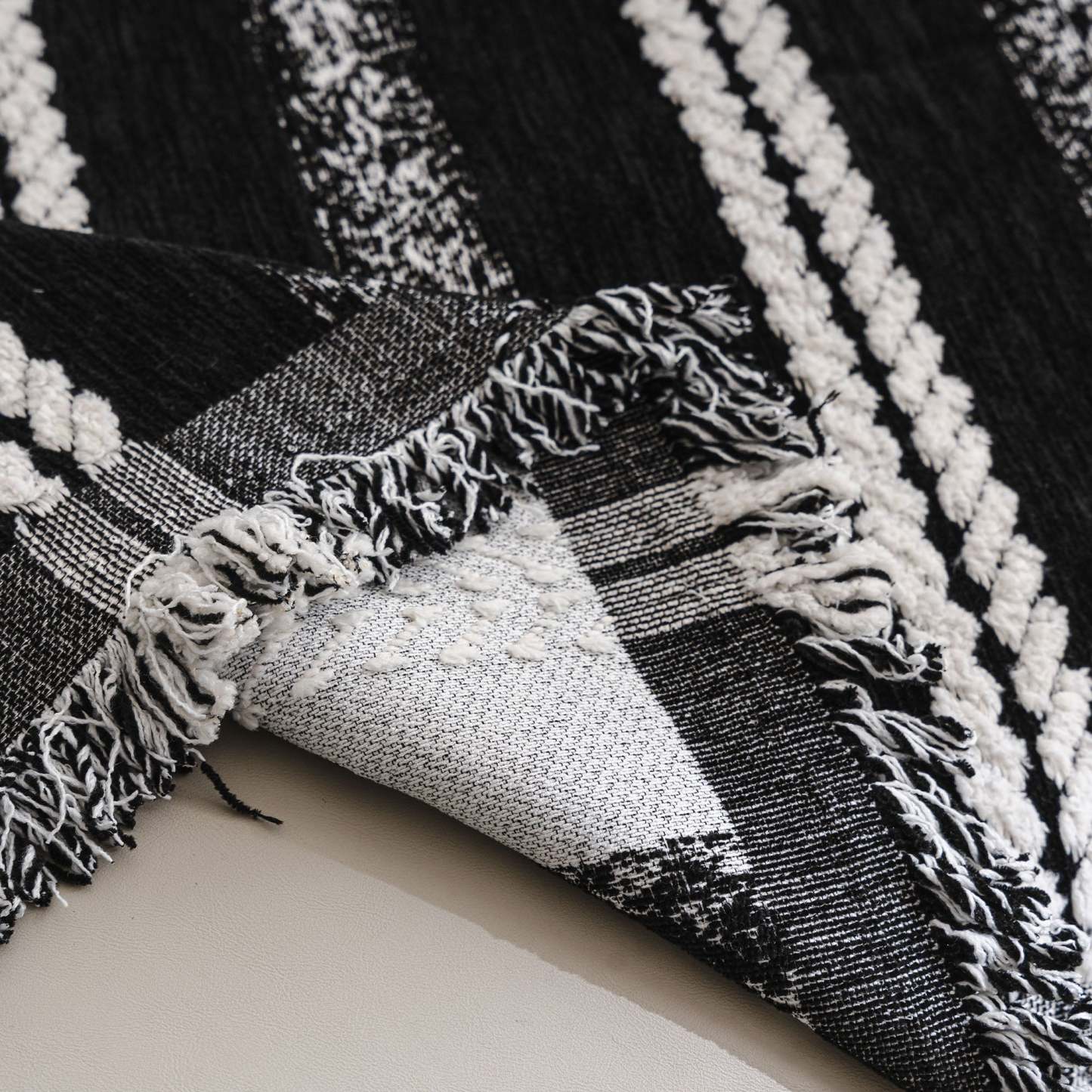 Textured Stripes Contemporary Soft Pet-Friendly Durable Sofa Cover – Machine Washable Minimalist Throw Couch Protection