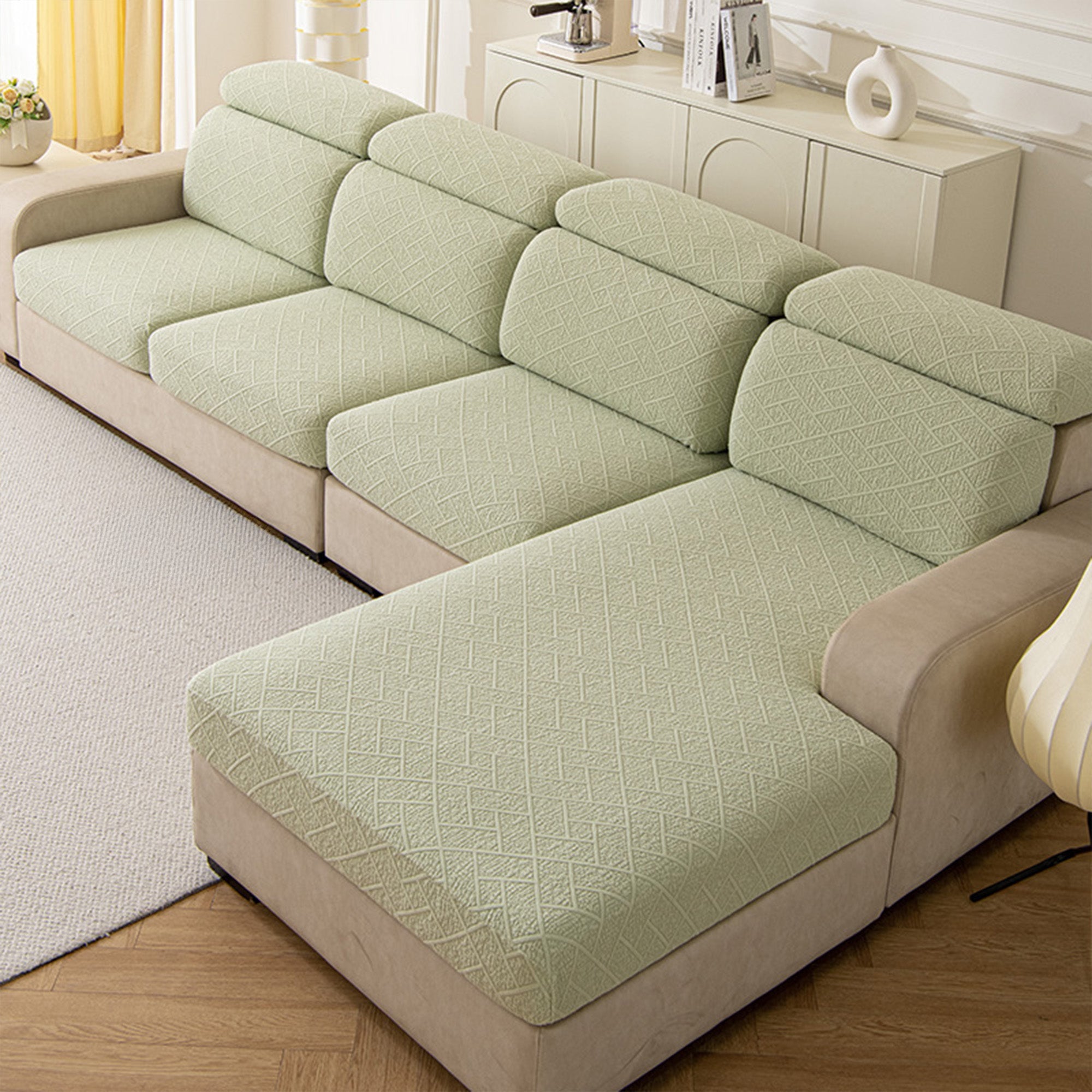 Luxury Diamond Knit Stretch Sofa Cover– Anti-Scratch, Full-Cover Pet Protector