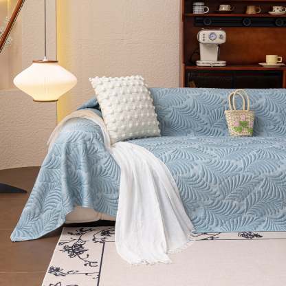 Leaf Imprint Bold Modern Multi-Color Pattern Soft Pet-Friendly Durable Sofa Cover – Minimalist Hassle-Free Throw Couch Protector