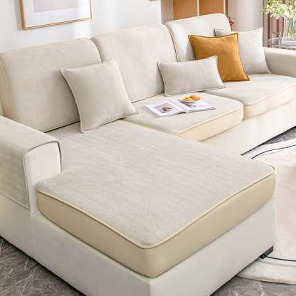 Universal Stretch Chenille Sofa Cover – Herringbone Design, Full Wrap, Pet & Spill Protection