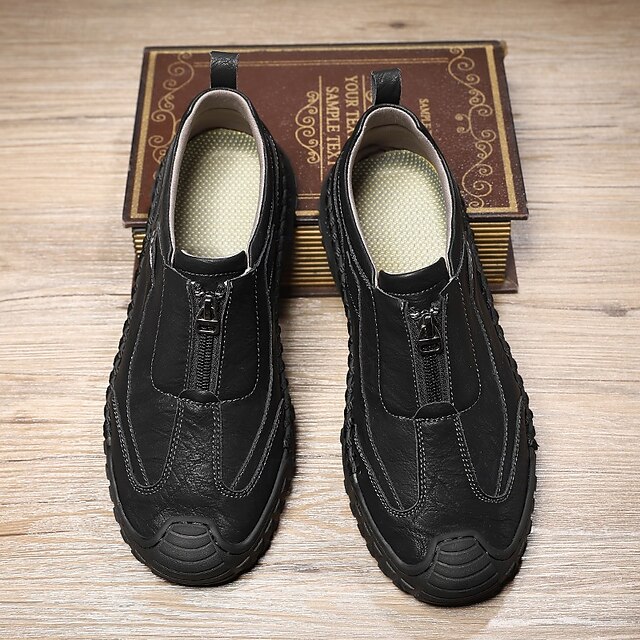 Men's Brown Slip-On Casual Shoes with Non-Slip Sole,-ENJOYHOMETECH