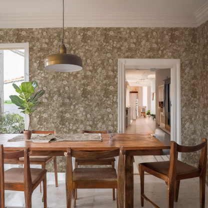 Cali Flowers Wallpaper, neutrals