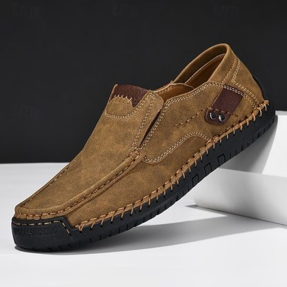 Men's Casual Slip-On Loafers, Lightweight Breathable Faux