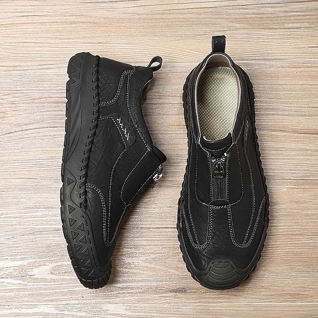 Men's Brown Slip-On Casual Shoes with Non-Slip Sole,-ENJOYHOMETECH
