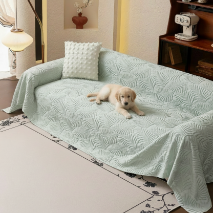 Leaf Imprint Sofa Cover – Bold Modern Pattern for Pet Lovers | Soft, Durable & Hassle-Free Protection