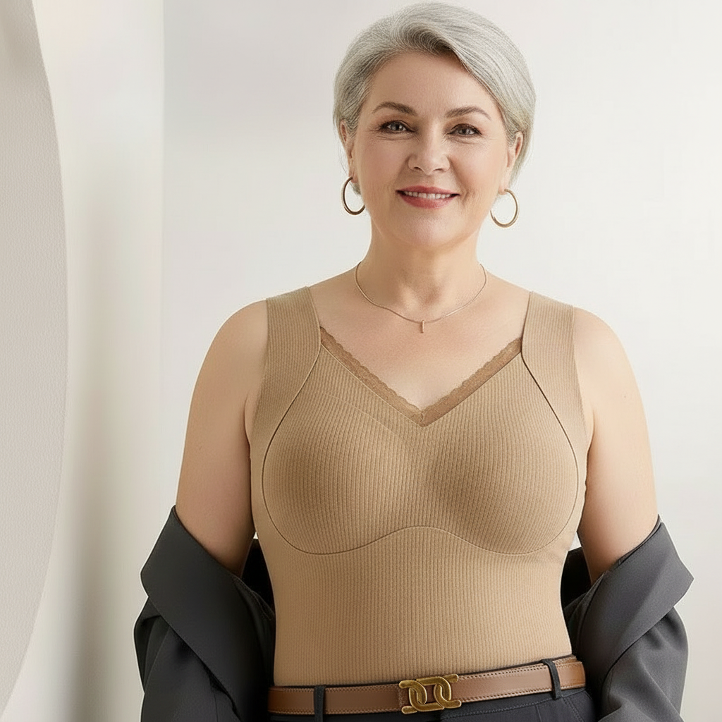 Far‑Infrared Self‑Heating Seamless Thermal Vest with Built‑In Bra