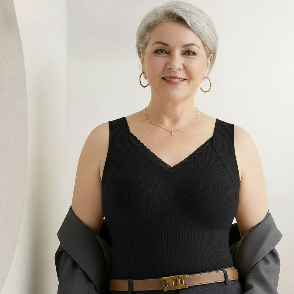 Far‑Infrared Self‑Heating Seamless Thermal Vest with Built‑In Bra