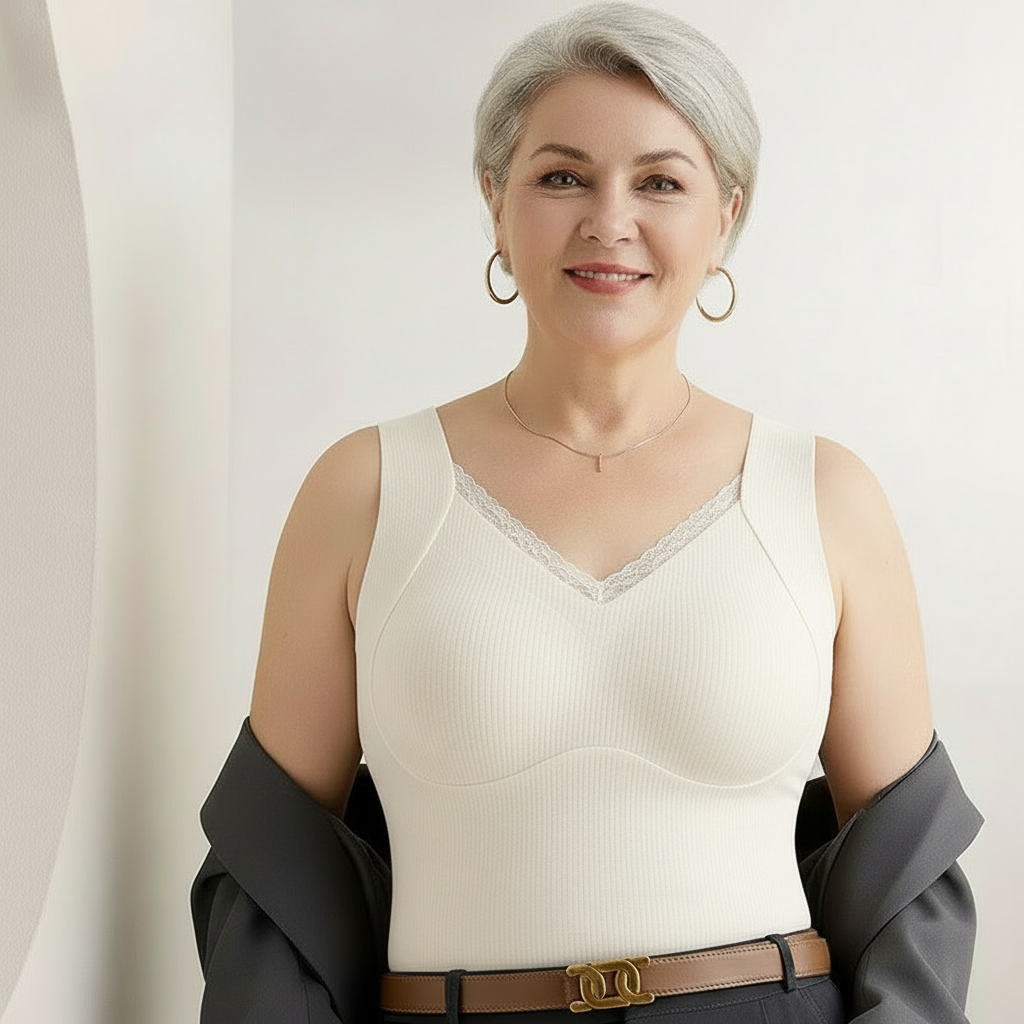 Far‑Infrared Self‑Heating Seamless Thermal Vest with Built‑In Bra