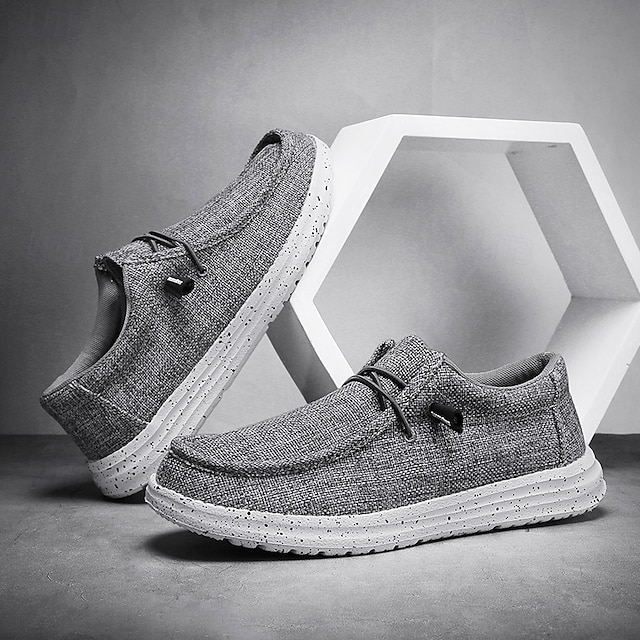 Men's Grey Knit Casual Shoes, Lightweight Breathable Upper, Cushioned Comfort Sole, Modern Casual Style for Daily Wear & Travel