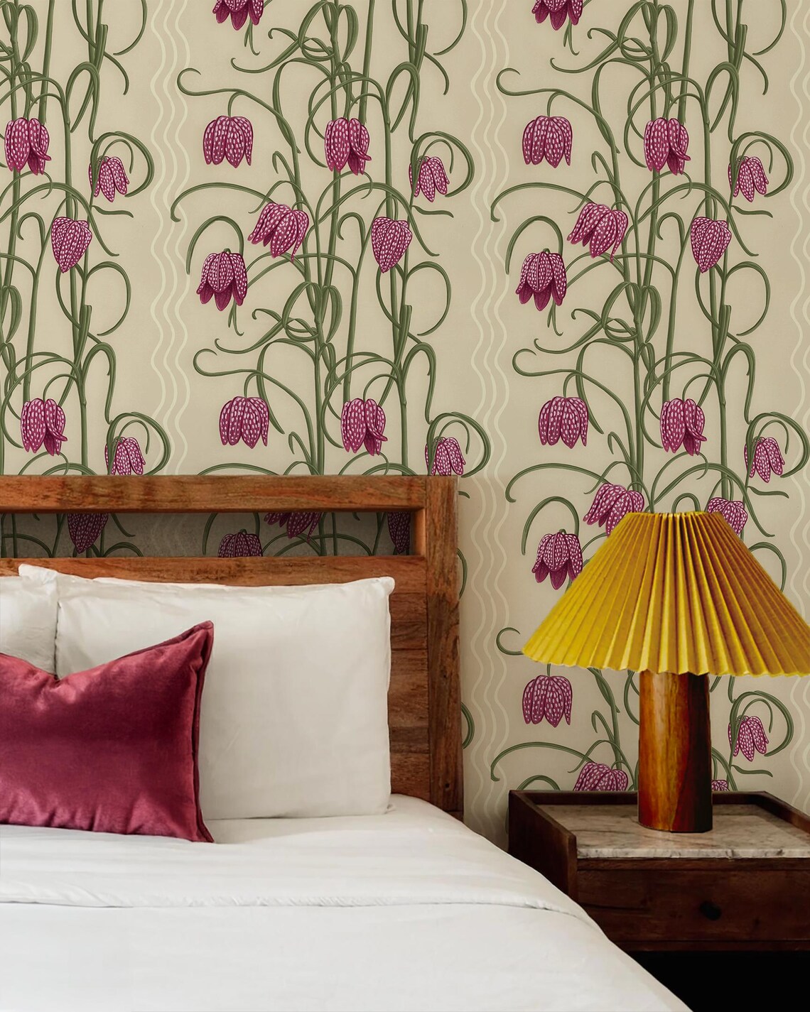 Campanas Wallpaper, tan and purple